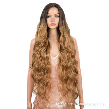 36 Inch AMALFI Easy 360 Synthetic Lace Wig  High Heat Resistant Fiber 13*6 Lace Frontal  Long Body Wavy Wig Synthetic hair wigs